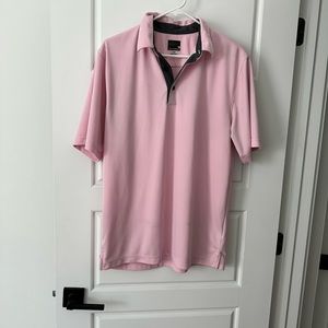 Greg Norman Golf Polo Shirt Adult Size M Pink Knit Stretch Short Sleeve Mens